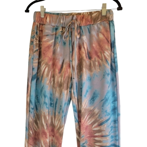 Rainbow Tie Dye Joggers with Pockets - Picture 8 of 12